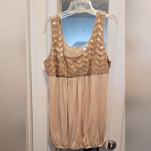 Beige Blouson Top. XXL NWOT